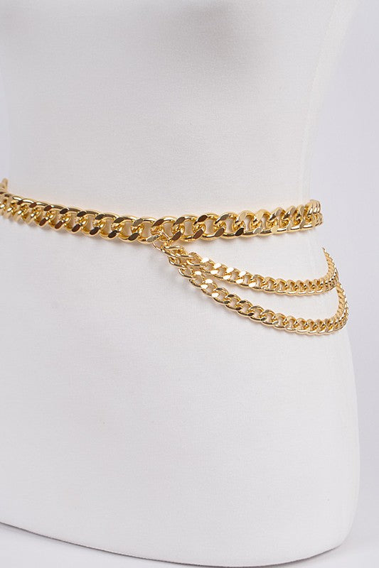 PLUS SIZE LAYERED CHAIN BELT