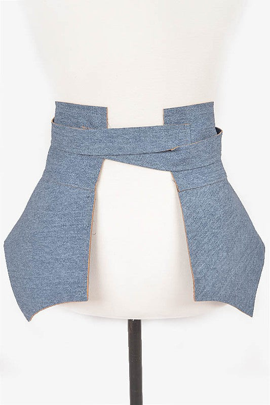 DENIM PEPLUM SKIRT BELT