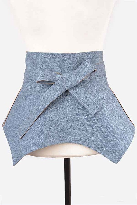 DENIM PEPLUM SKIRT BELT
