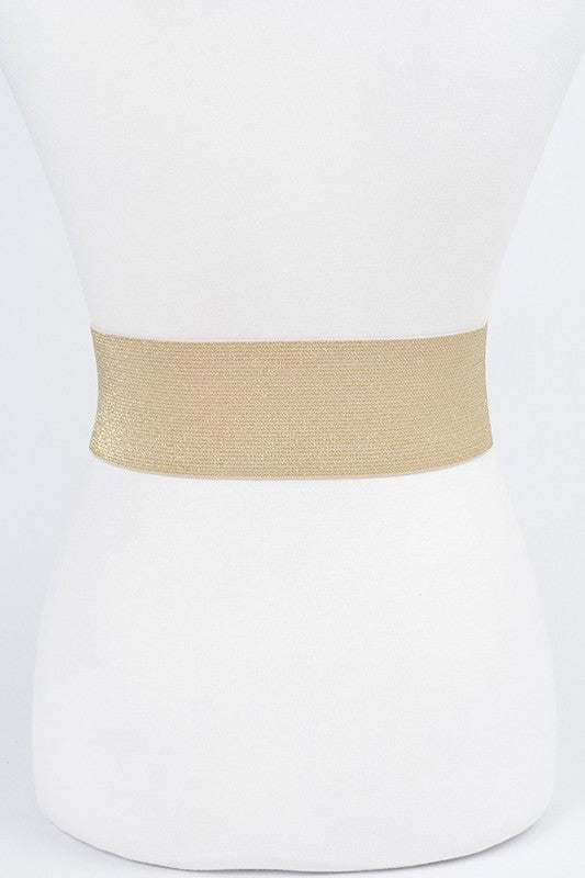 METALLIC FAUX LEATHER BELT-PLUS SIZE FRIENDLY