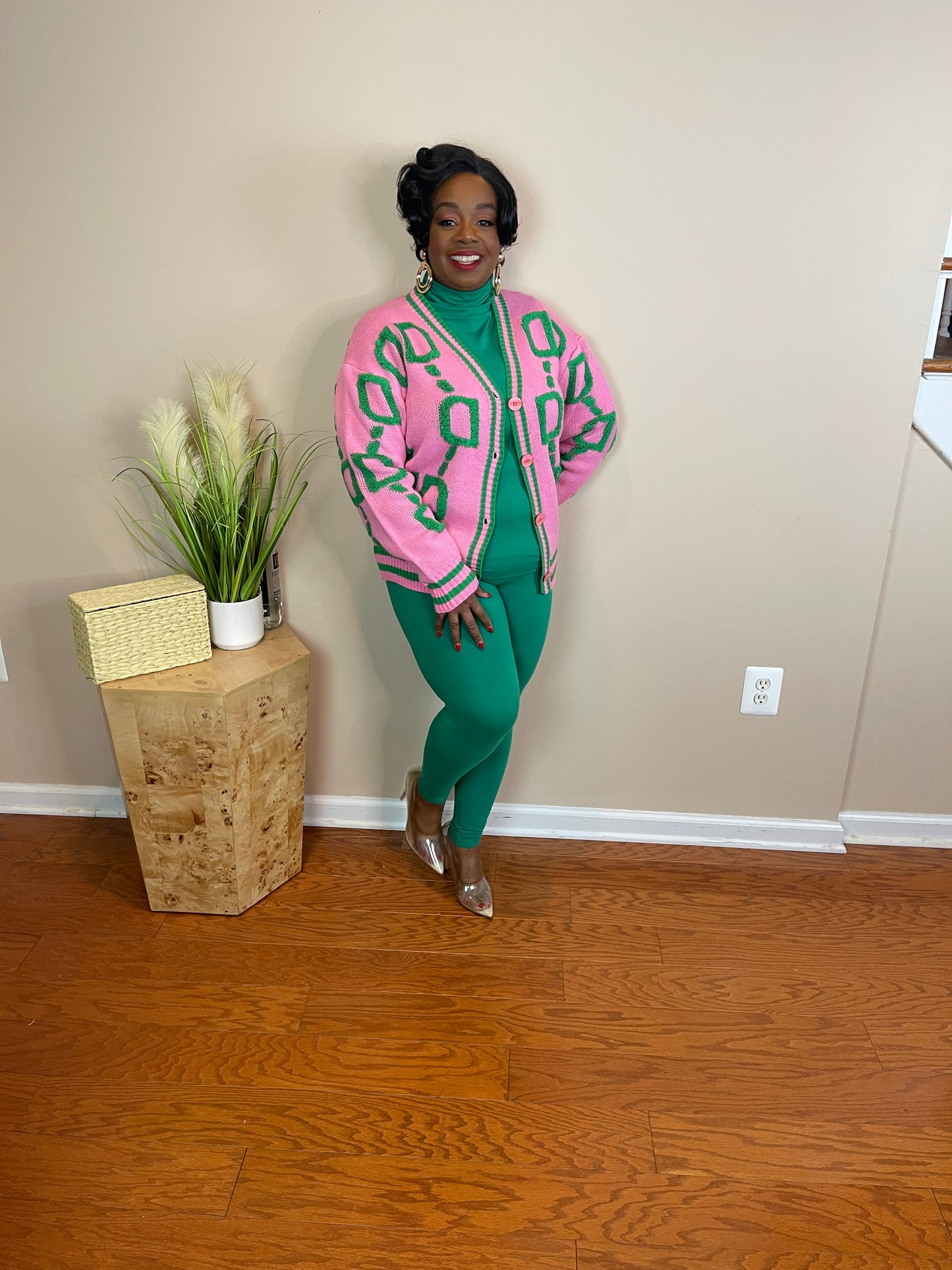 PINK & GREEN CARDIGAN