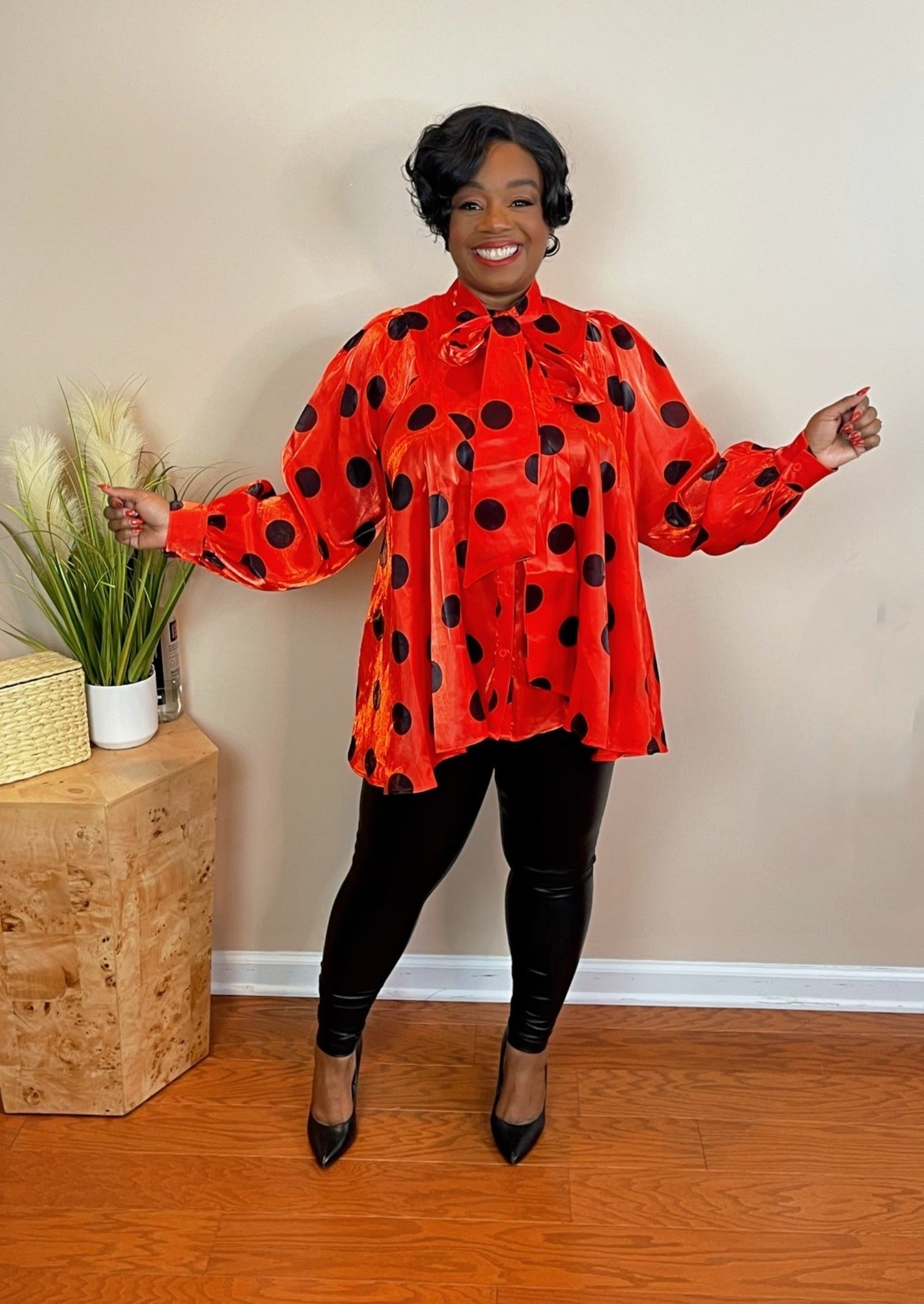 NATASHA BLOUSE-RED