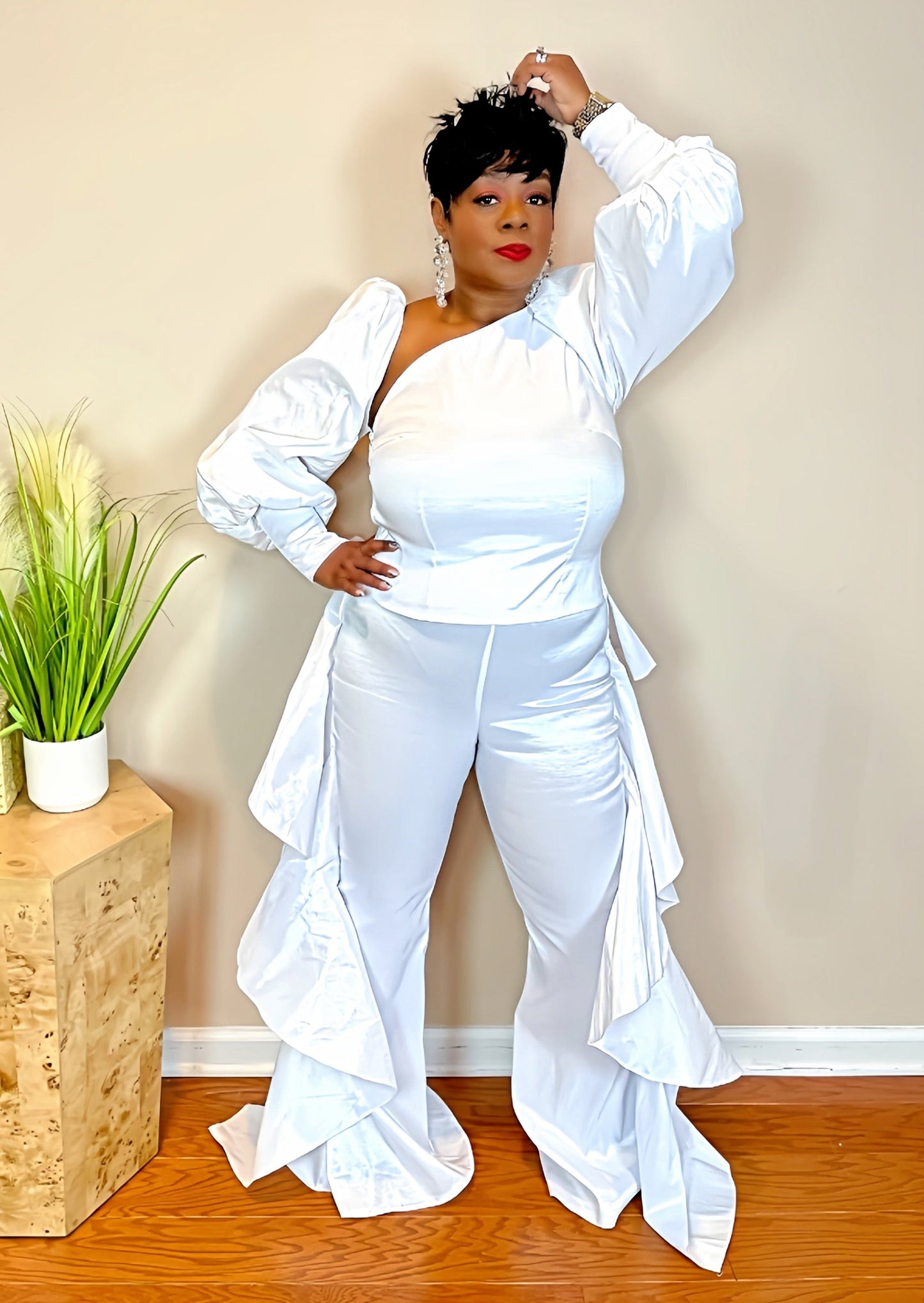 FASHION WAVES PANTS-WHITE