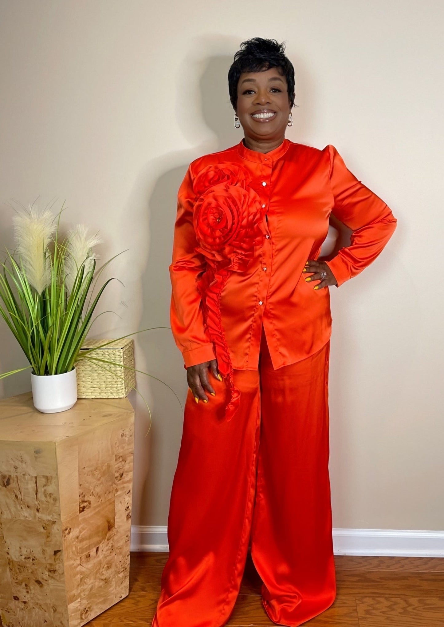 SILK SONIC PANT SET-ORANGE