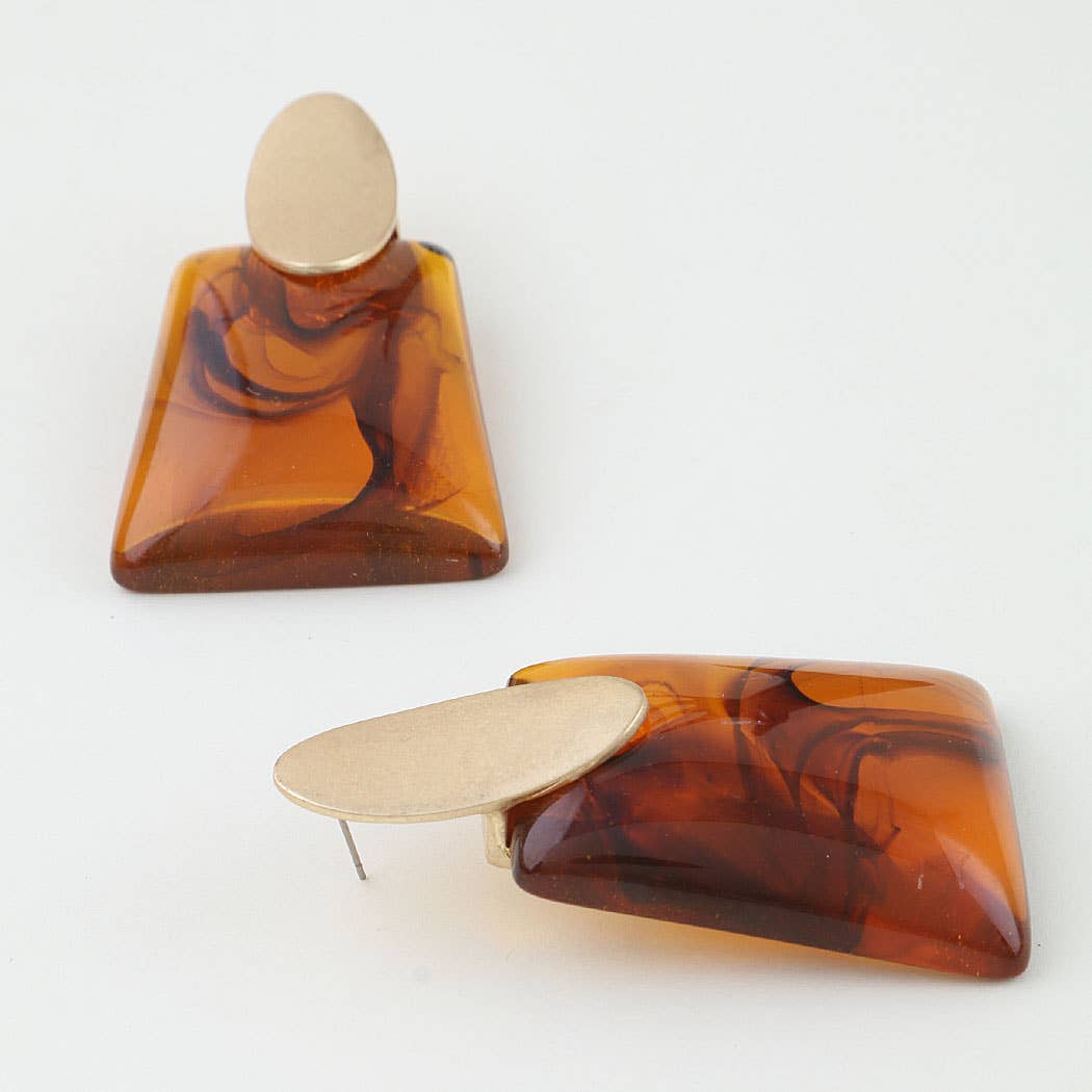 Abstract Marble Stone Fashion Earrings