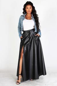FAUX LEATHER MAXI