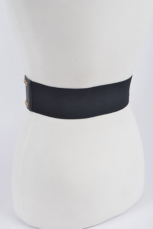 STUDDED WIDE STRETCH BELT