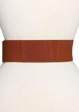 SQUARE BUCKLE ACCENT STRETCH BELT PLUS SIZE FRIENDLY