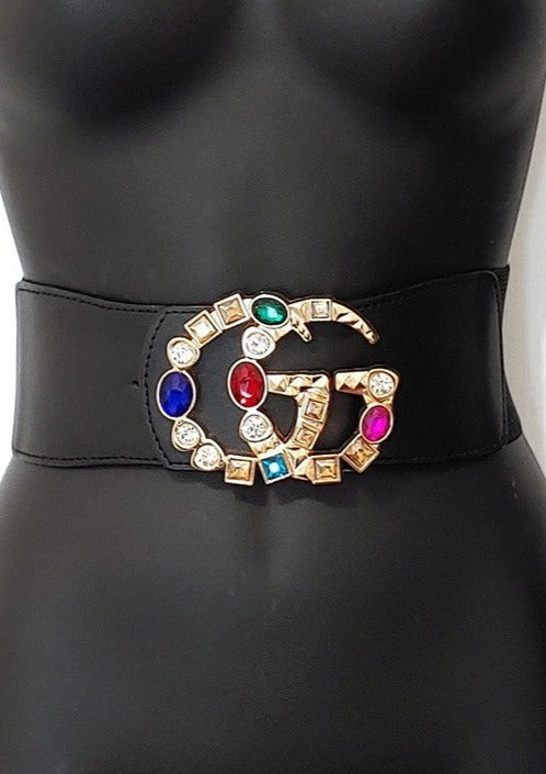 MULTI STONE G BUCKLE ELASTIC