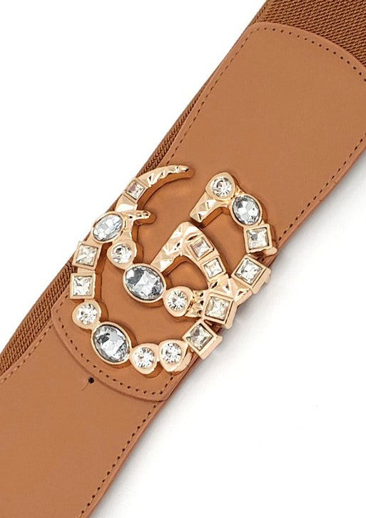 MULTI STONE G BUCKLE ELASTIC
