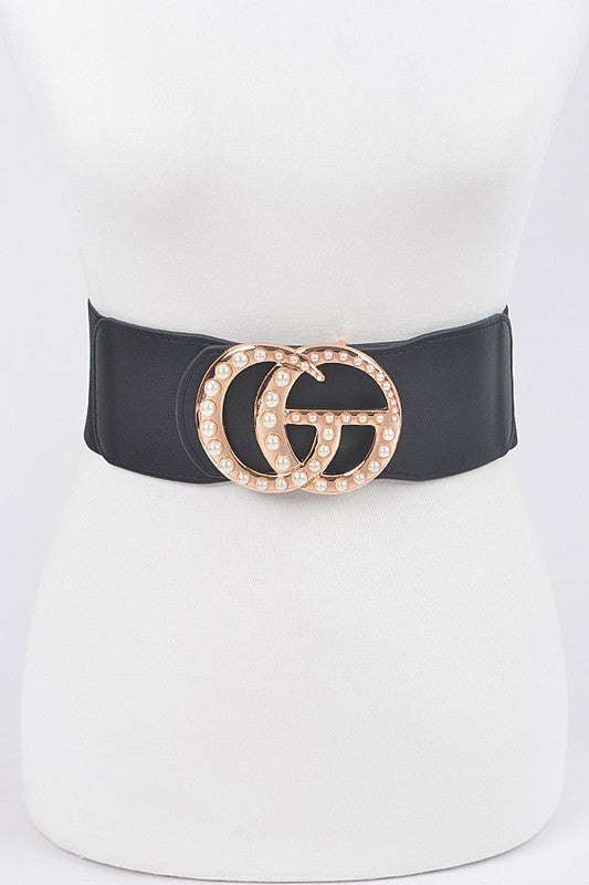 PEARL DOUBLE G STRETCH BELT-PLUS SIZE FRIENDLY