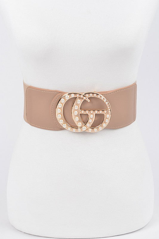 PEARL DOUBLE G STRETCH BELT-PLUS SIZE FRIENDLY
