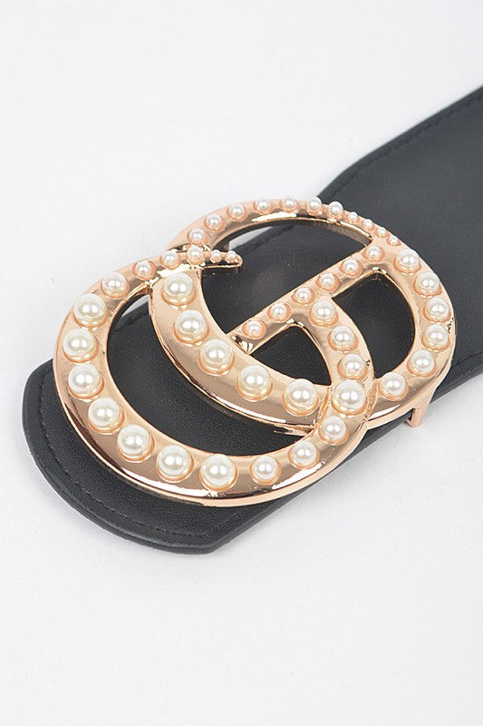 PEARL DOUBLE G STRETCH BELT-PLUS SIZE FRIENDLY