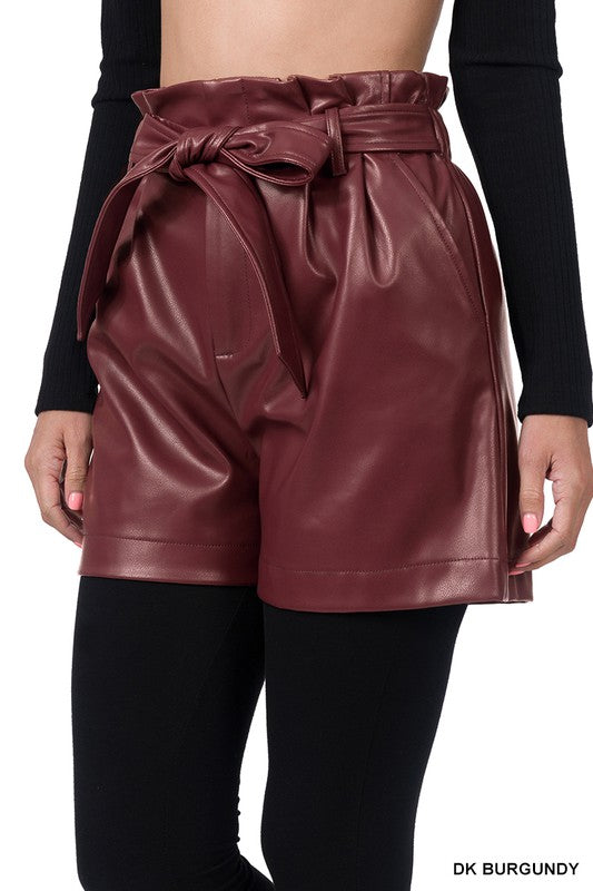FAUX LEATHER SHORTS