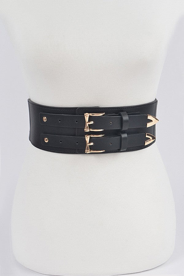 CORSET STRETCH BELT W/BUCKLES-PLUS SIZE FRIENDLY