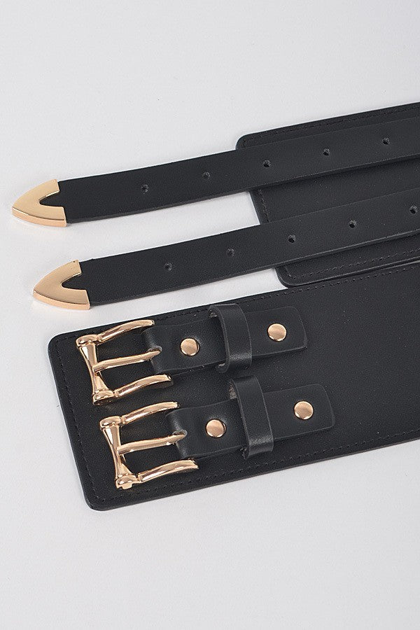 CORSET STRETCH BELT W/BUCKLES-PLUS SIZE FRIENDLY