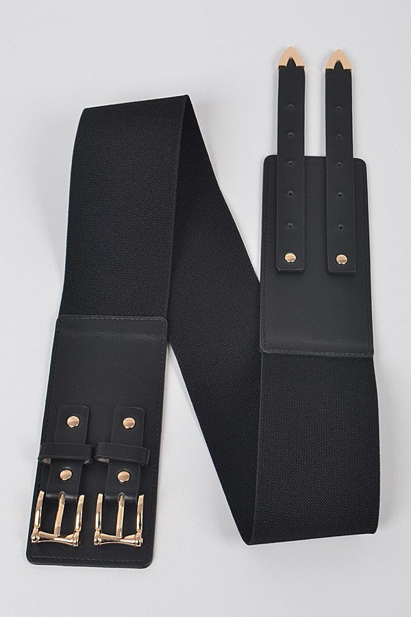 CORSET STRETCH BELT W/BUCKLES-PLUS SIZE FRIENDLY