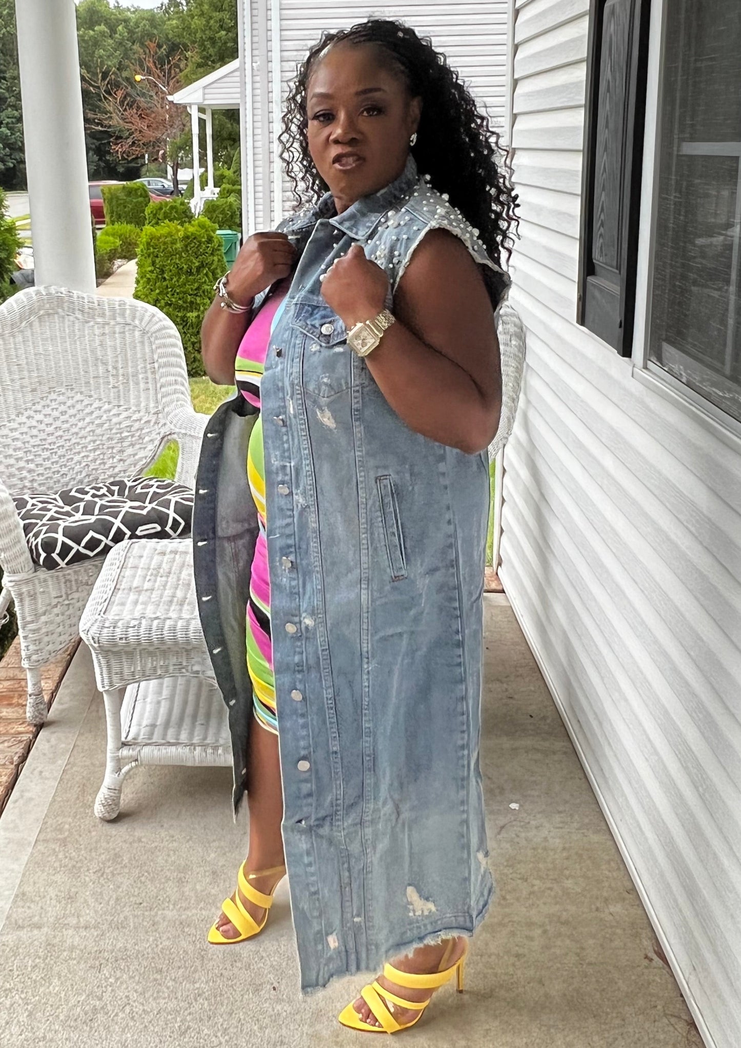 DIAMONDS & PEARLS DENIM VEST