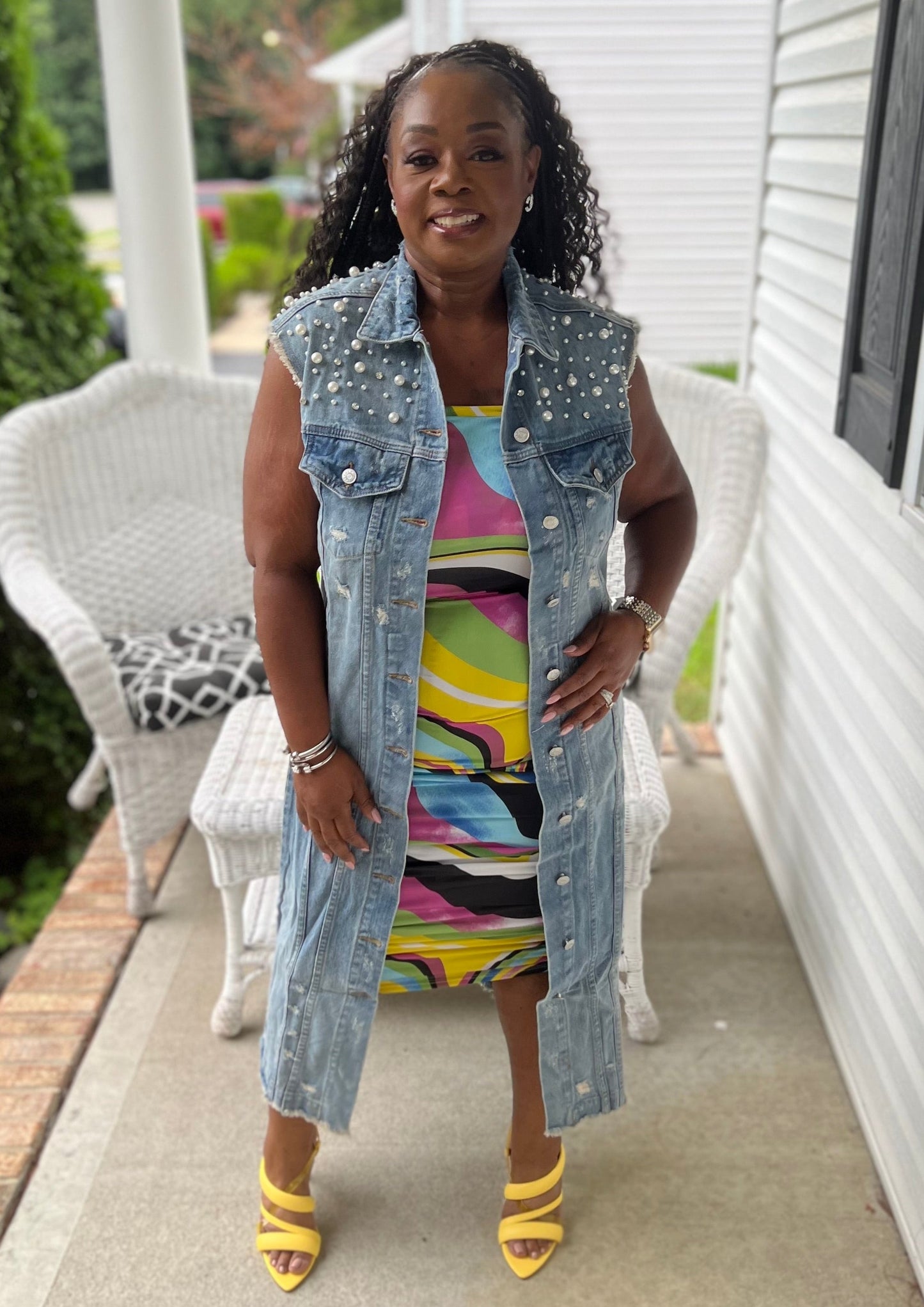 DIAMONDS & PEARLS DENIM VEST