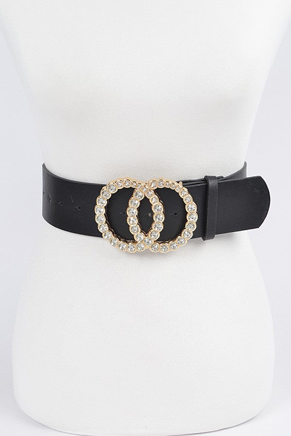 DOUBLE RING RHINESTONE BELT
