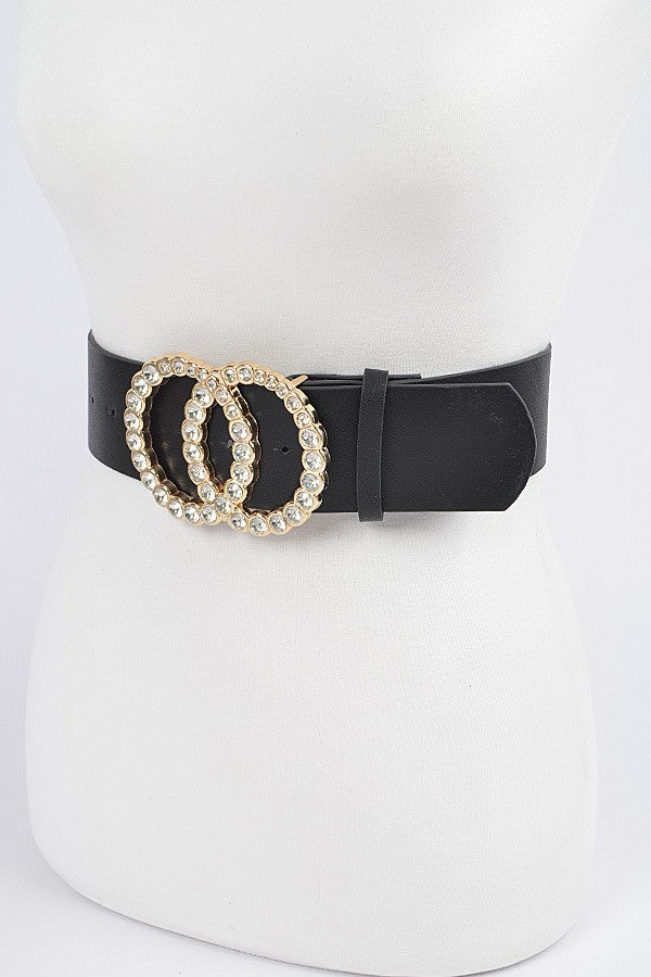 DOUBLE RING RHINESTONE BELT