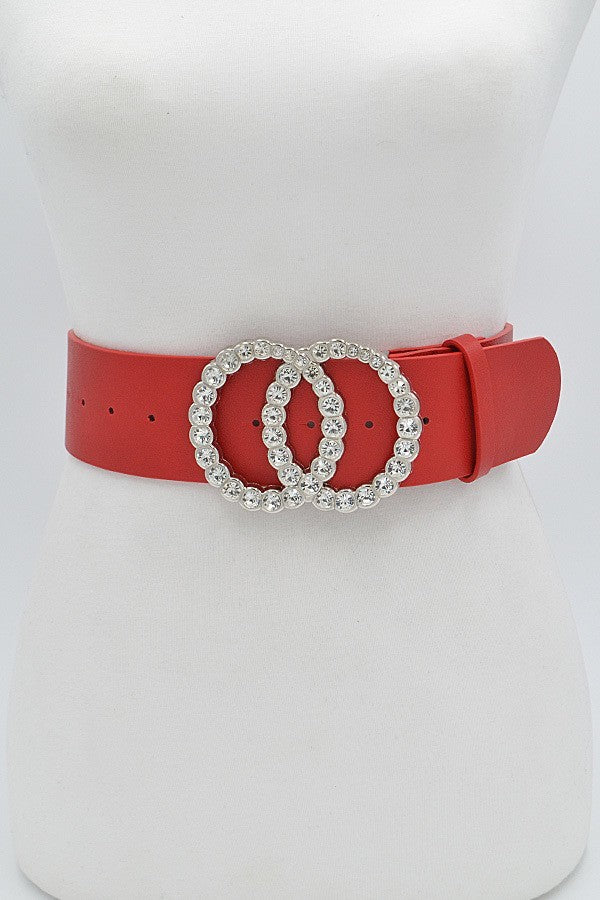 DOUBLE RING RHINESTONE BELT