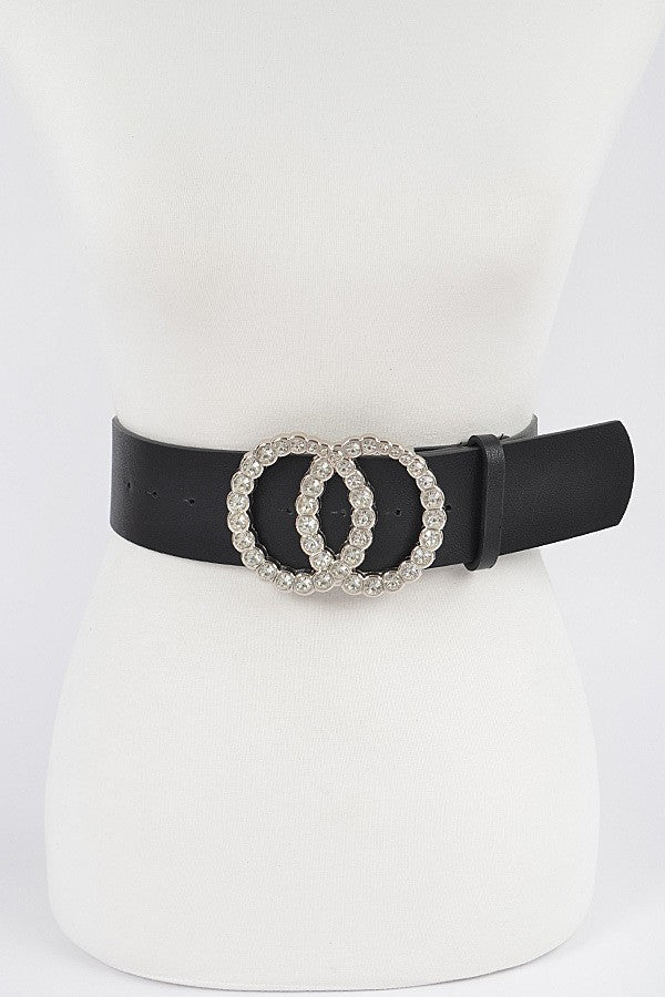 DOUBLE RING RHINESTONE BELT