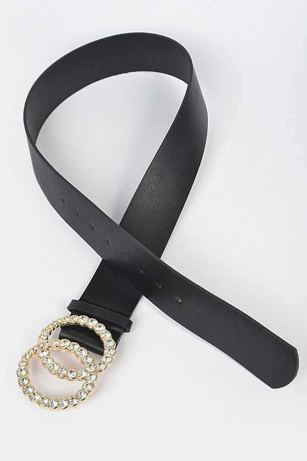 DOUBLE RING RHINESTONE BELT