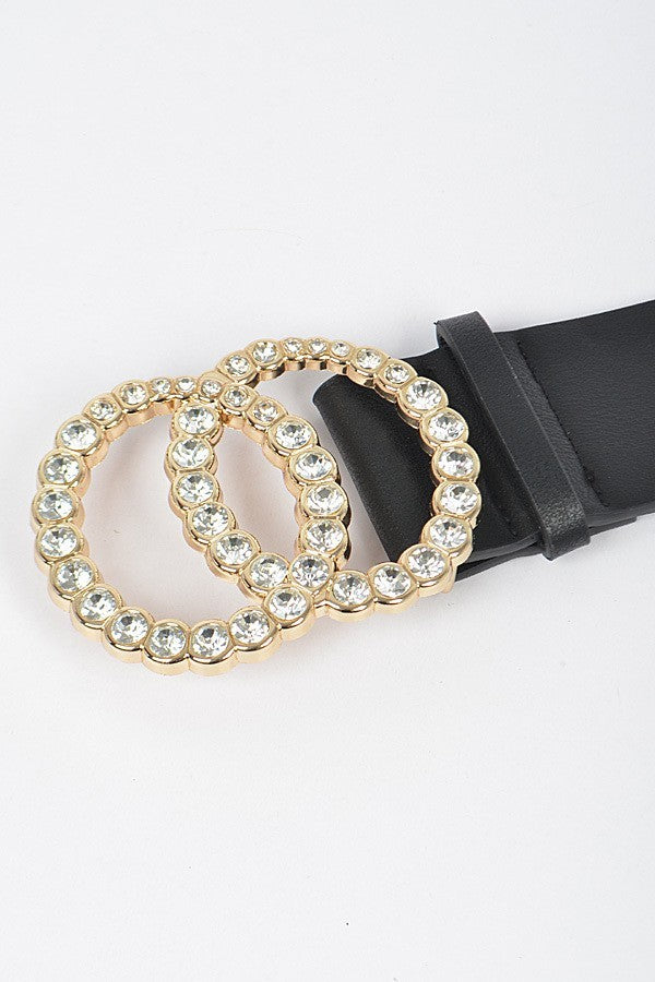 DOUBLE RING RHINESTONE BELT