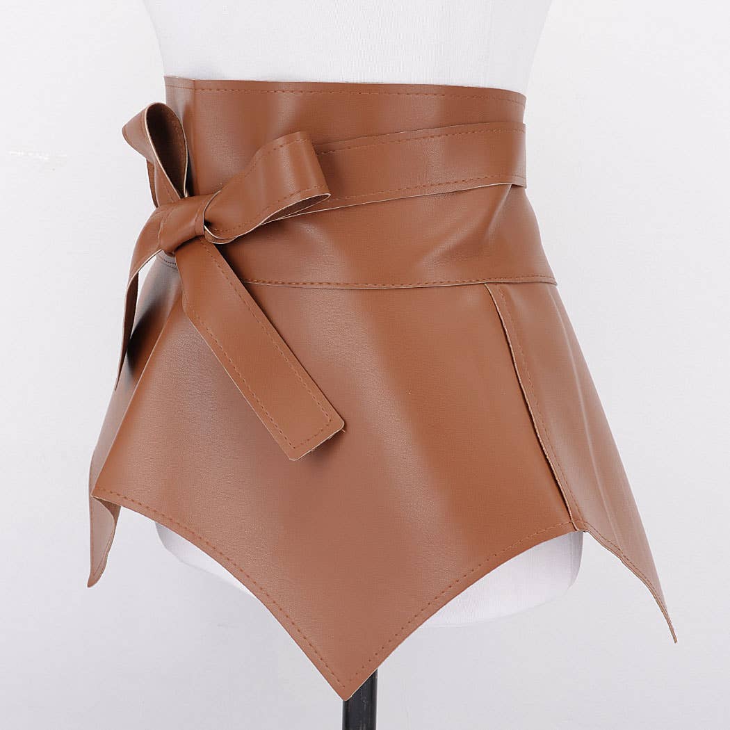 Faux Leather Skirt Belt
