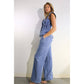 STRETCH COLLARED TOP AND PANTS SET