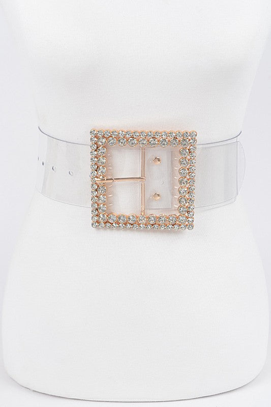 SQUARE CLEAR RHINESTONE BELT