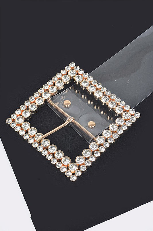SQUARE CLEAR RHINESTONE BELT