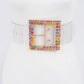 SQUARE MULTICOLOR RHINESTONE BELT-PLUS SIZE FRIENDLY