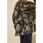 Camo Jacket with Floral Mesh Sequins Contrast