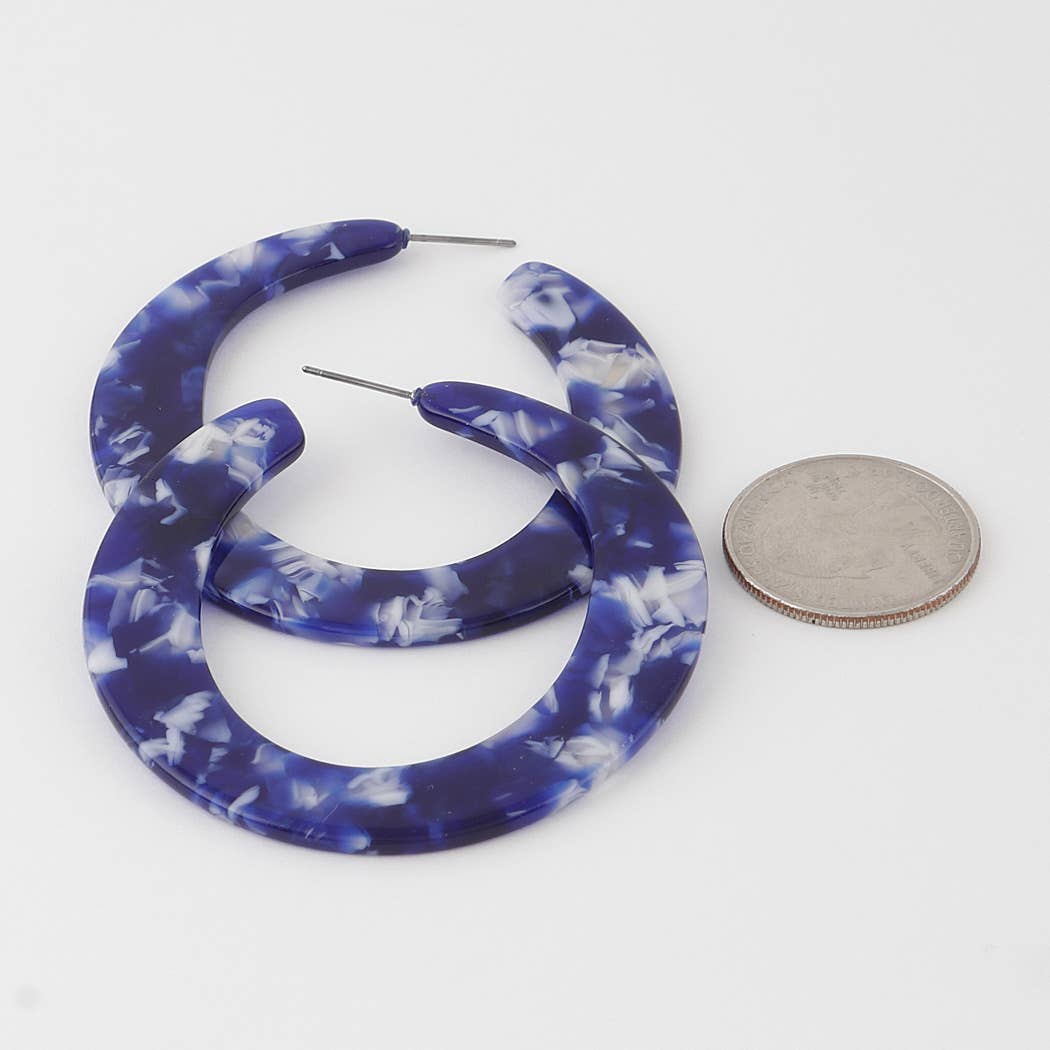 Slim Marble Hoop & Huggie Earrings