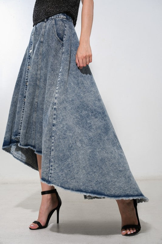 KEEP IT LOW DENIM MAXI SKIRT