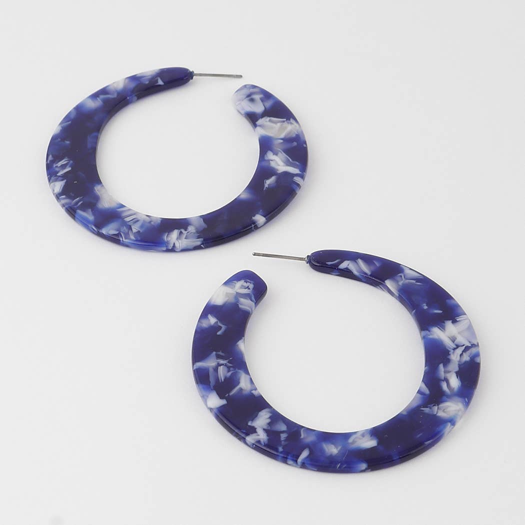 Slim Marble Hoop & Huggie Earrings