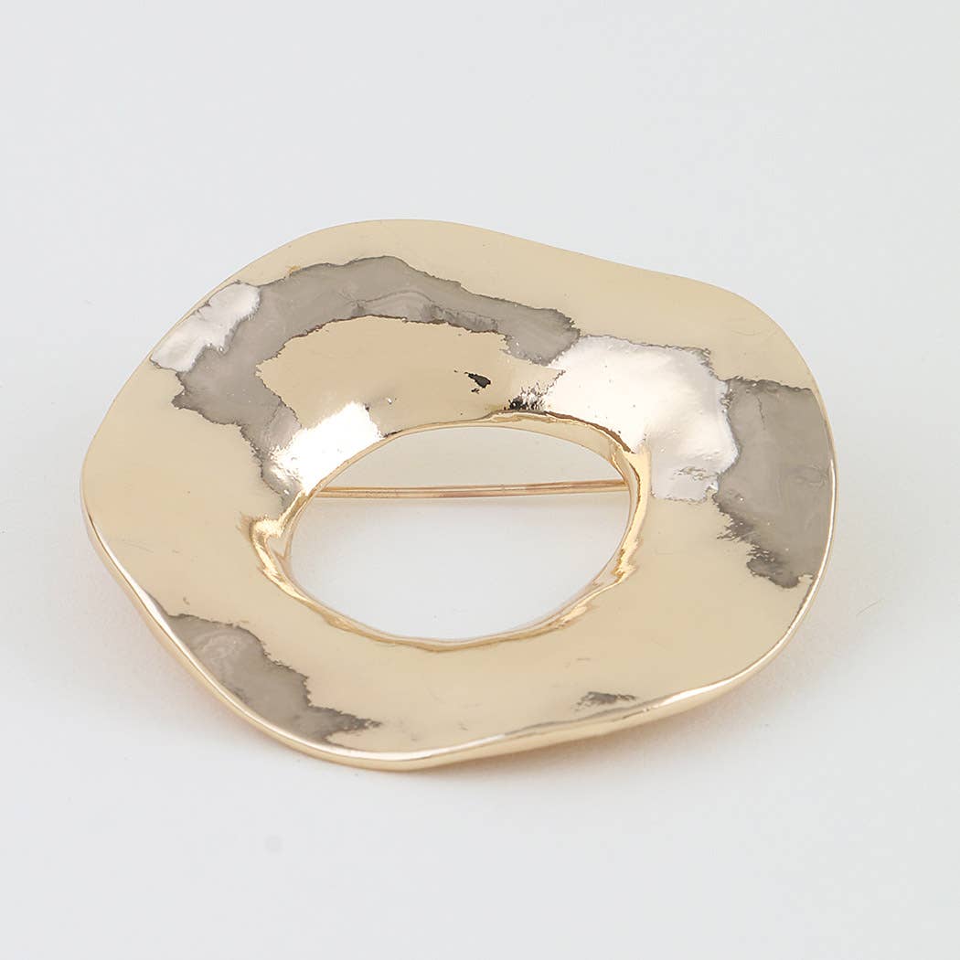 Polished Open Disc Brooch