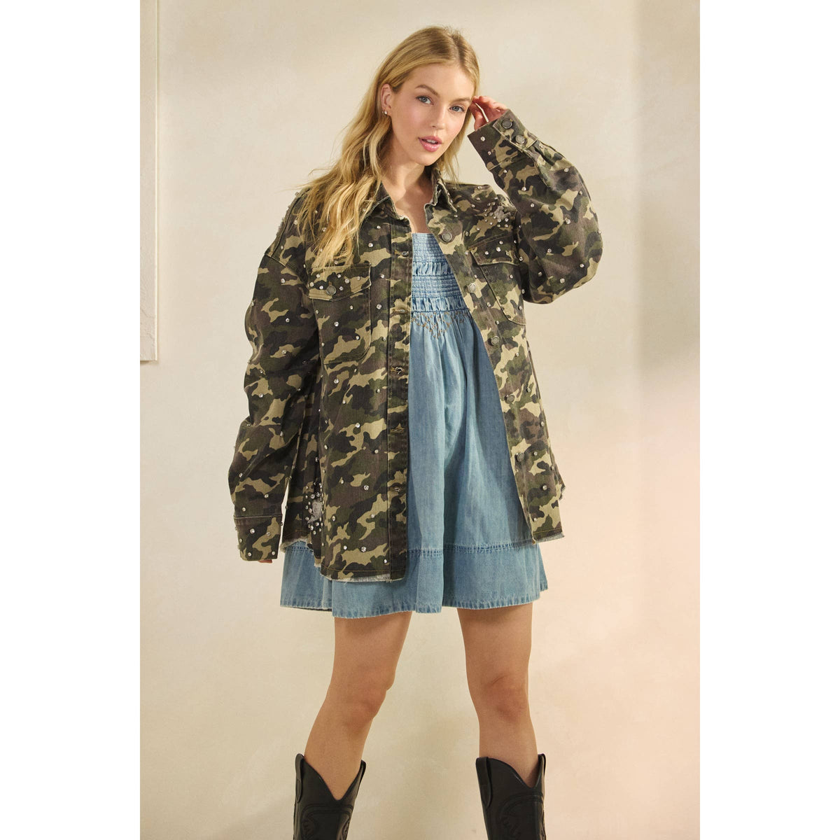 Rhinestone Camo Jacket