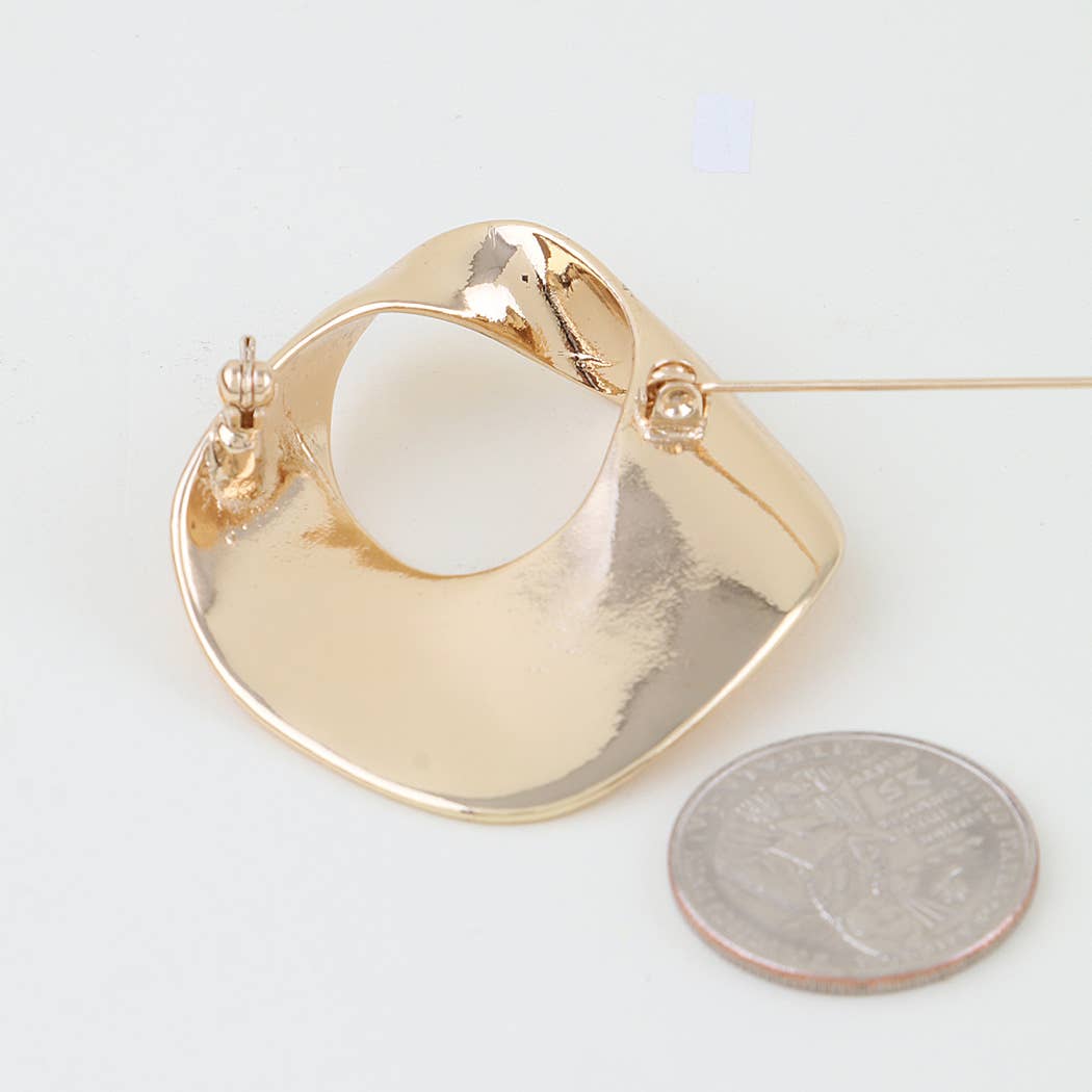 Polished Ripple Twist Brooch