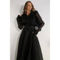 LOVELY RUFFLE BLOUSE AND FLOWER BELTED SKIRT SET