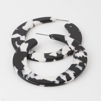 Slim Marble Hoop & Huggie Earrings