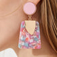 Bright Pink Flake Fashion Earrings