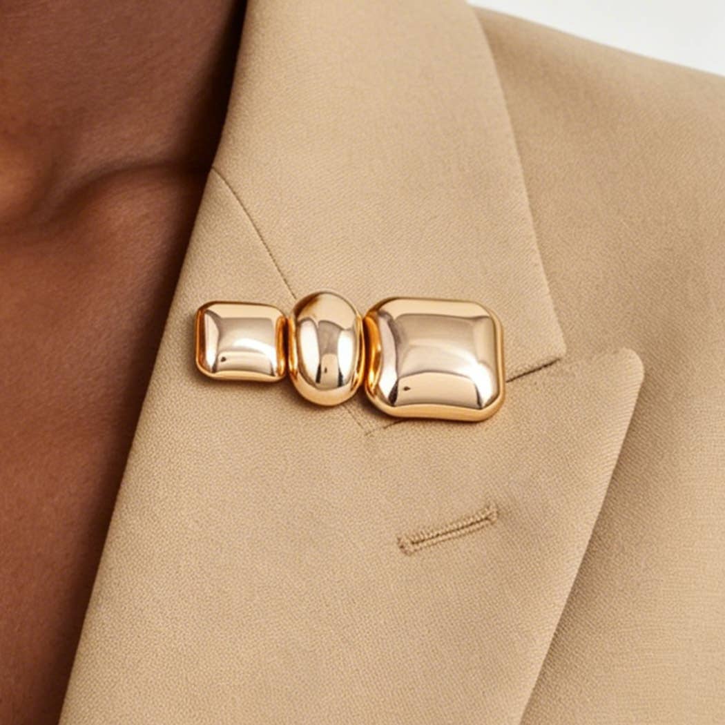 Triple Polished Shape Brooch