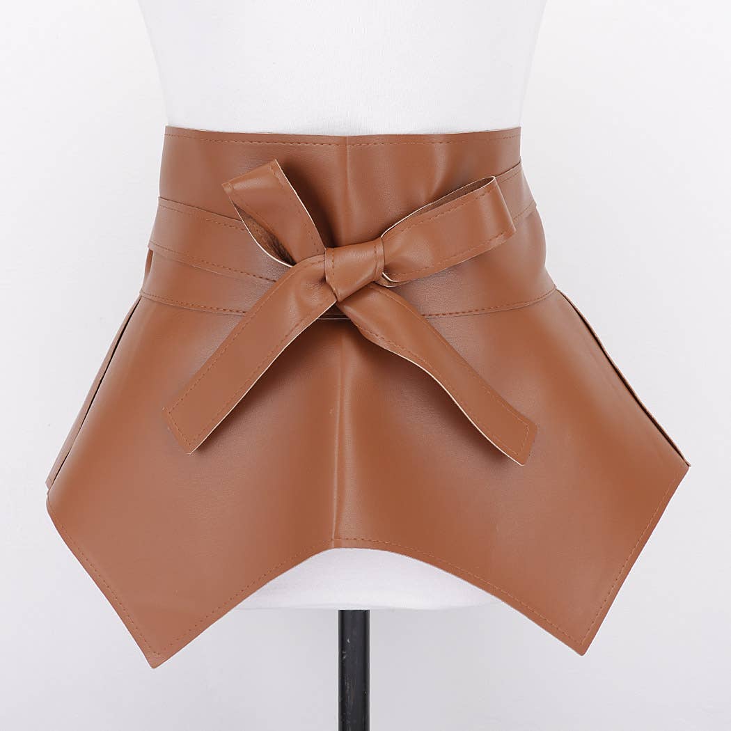 Faux Leather Skirt Belt