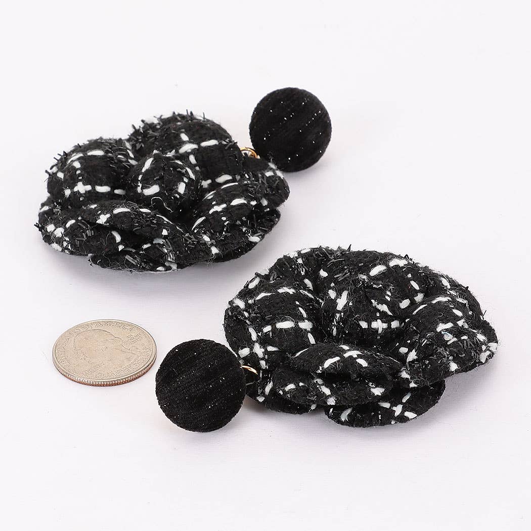 Fabric Flower Earring