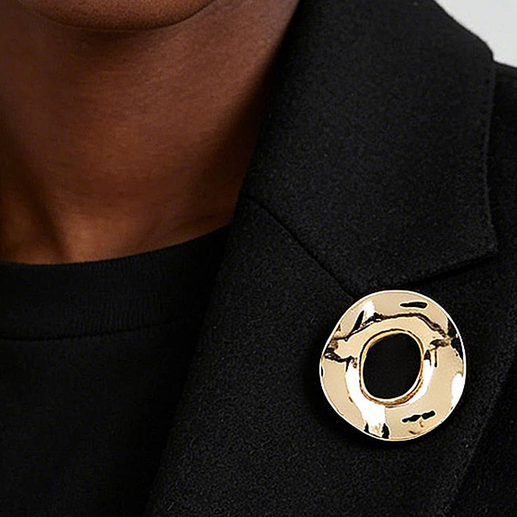 Polished Open Disc Brooch