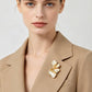 Polished Gold Dipped Petal Brooch