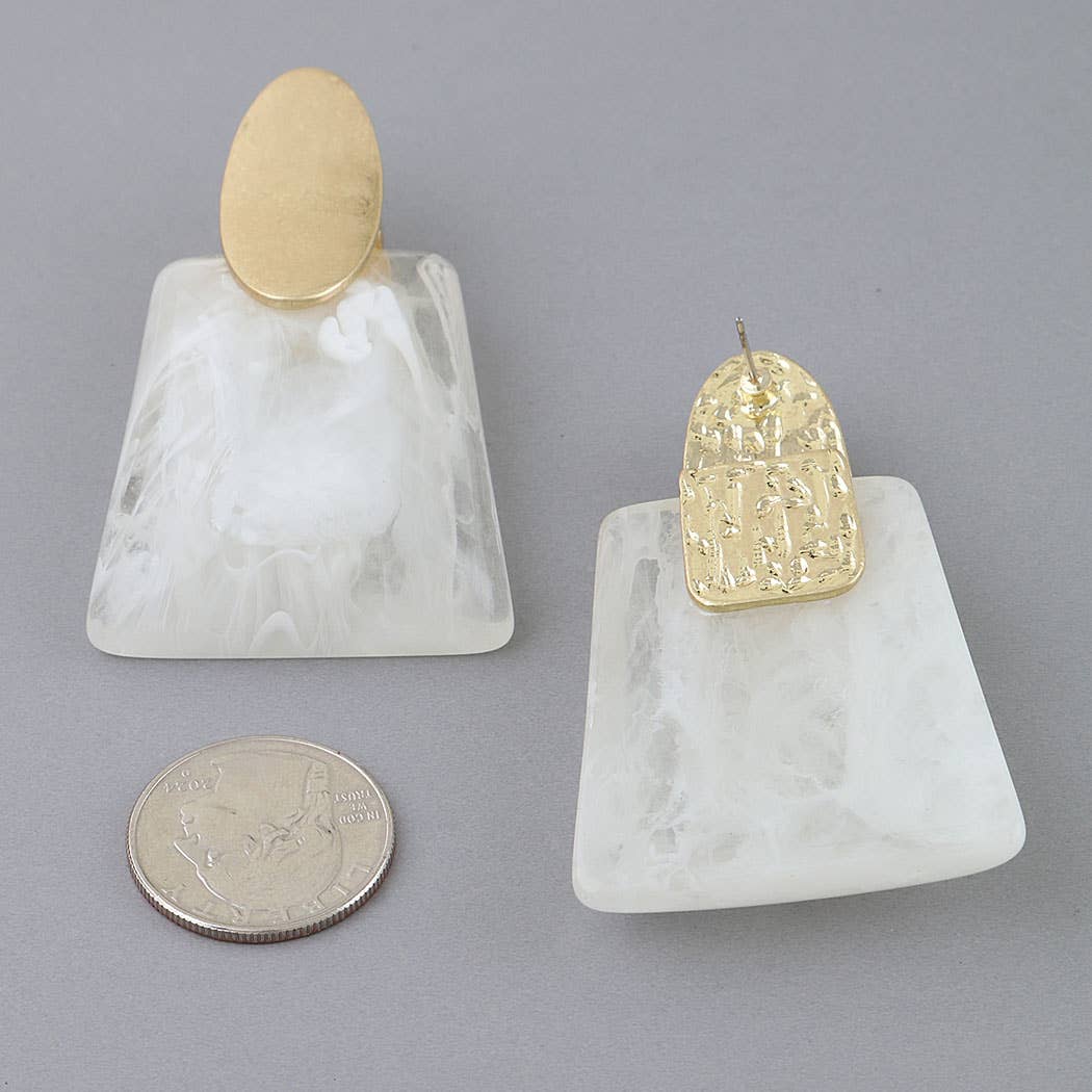 Abstract Marble Stone Fashion Earrings
